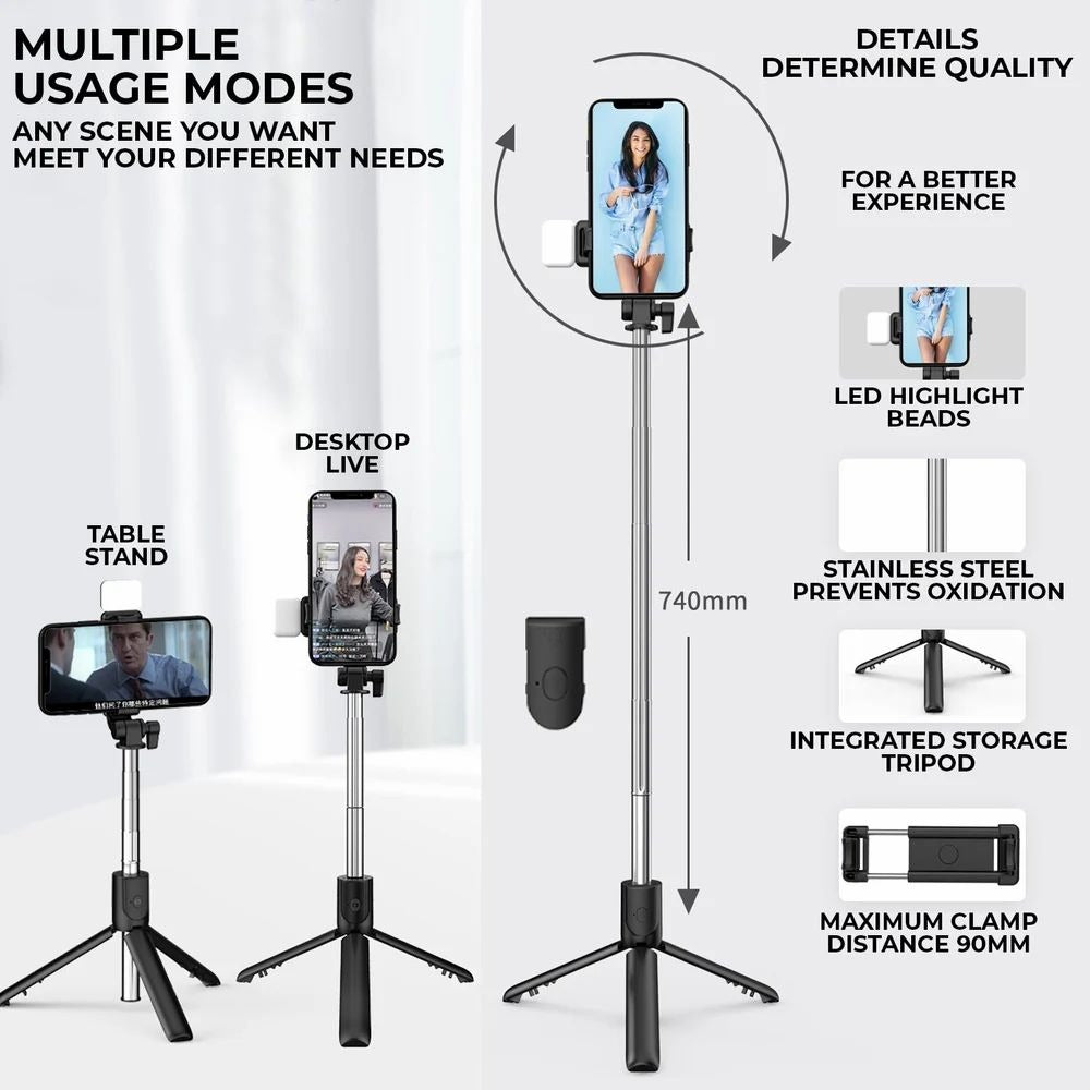 R1s Bluetooth Selfie Stick Tripod